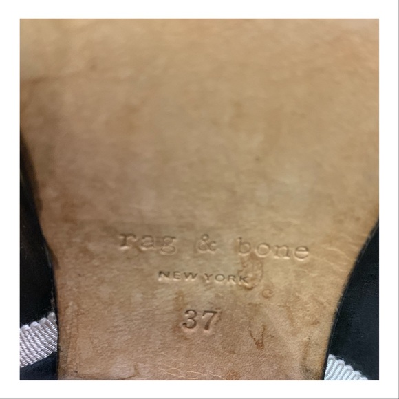 Rag & Bone Boots Suede Leather Block Heels Black Ankle Boots Size 7 - Picture 7 of 9